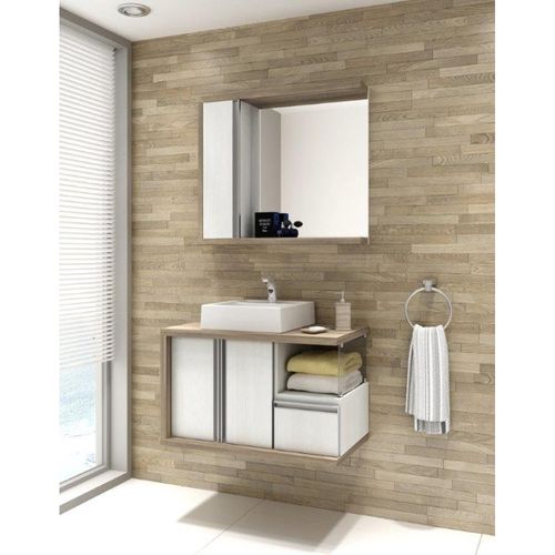 Gabinete para Banheiro Suspenso com Espelheira e Cuba Balcony Blanc 80cm Ca -> Cuba De Apoio Para Banheiro Herval Ravenna Gabinete para Banheiro Suspenso com Espelheira e Cuba Balcony Blanc 80cm Ca -> Cuba De Apoio Para Banheiro Herval Ravenna