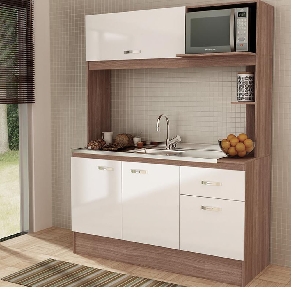 Cozinha Compacta Fellicci Nina 4 Portas e 1 Gaveta com Espaço para Microonda # Cozinha Compacta Florata Fellicci Cozinha Compacta Fellicci Nina 4 Portas e 1 Gaveta com Espaço para Microonda # Cozinha Compacta Florata Fellicci