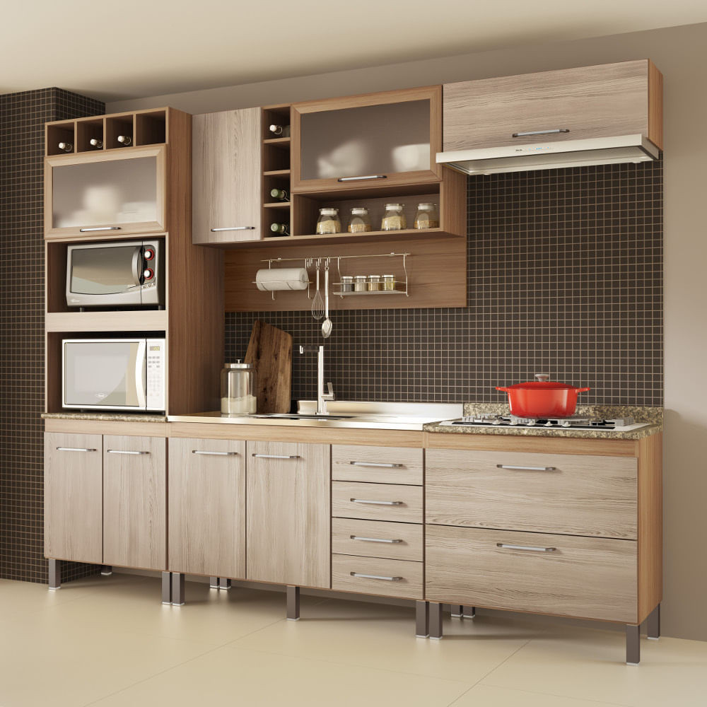 Cozinha Modulada Decibal Aroma 17 8 Portas e 6 Gavetas ÉbanoGris Schumann # Armario De Cozinha Rustico Branco Cozinha Modulada Decibal Aroma 17 8 Portas e 6 Gavetas ÉbanoGris Schumann # Armario De Cozinha Rustico Branco