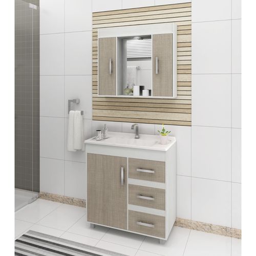 Gabinete para Banheiro com Pés Espelheira e Cuba Balcony Saara 80cm Ártico -> Cuba De Apoio Para Banheiro Herval Ravenna Gabinete para Banheiro com Pés Espelheira e Cuba Balcony Saara 80cm Ártico -> Cuba De Apoio Para Banheiro Herval Ravenna