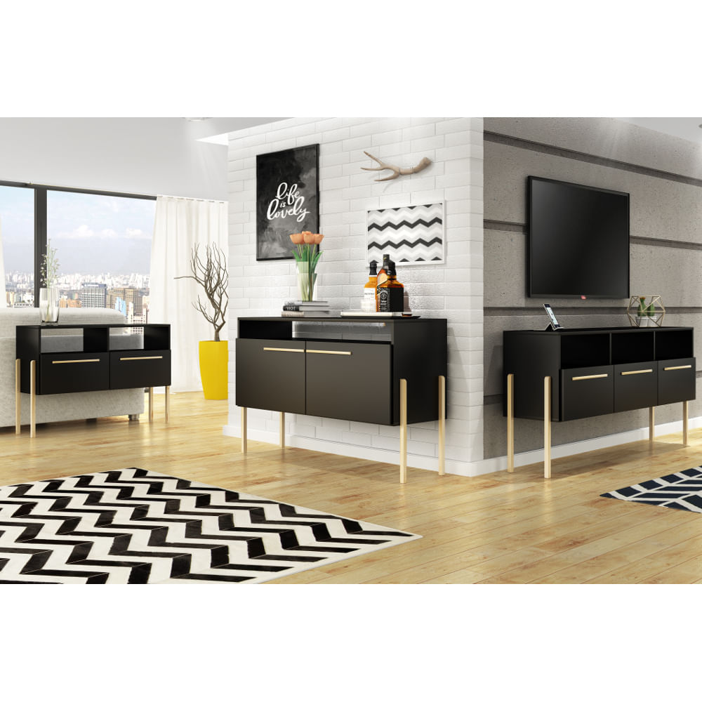 Conjunto para Sala Estilare com Rack, Aparador e Buffe Schumann Schumann Artesanato O Que É Arte ~ Conjunto para Sala Estilare com Rack, Aparador e Buffe Schumann Schumann